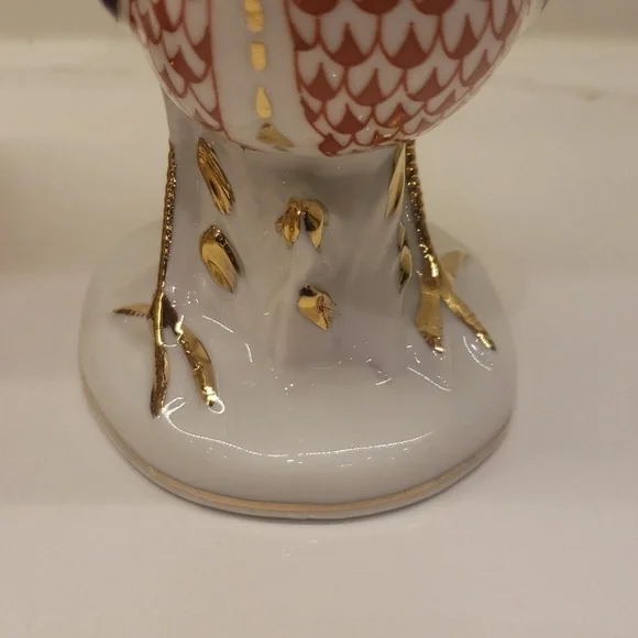 Vintage Set of 2 Unbranded Rooster and Parrot Ceramic Multi Color Gold - Picture 13 of 16